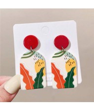 Tropical Scenery Comic Doodle Fashion Women Wholesale Drop Earrings