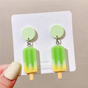 Vintage Style Ice Cream Korean Fashion Wholesale Dangle Earrings - Green