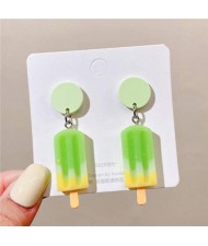 Vintage Style Ice Cream Korean Fashion Wholesale Dangle Earrings - Green