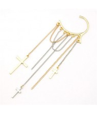 Cross Tassels Fashion Unilateral Earring