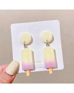 Vintage Style Ice Cream Korean Fashion Wholesale Dangle Earrings - Creamy White