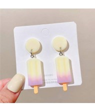 Vintage Style Ice Cream Korean Fashion Wholesale Dangle Earrings - Creamy White