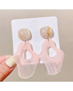 Abstract Irregular Design Summer Bold Fashion Acrylic Women Wholesale Dangle Earrings - Pink