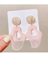 Abstract Irregular Design Summer Bold Fashion Acrylic Women Wholesale Dangle Earrings - Pink