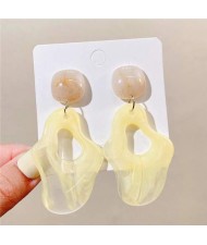 Abstract Irregular Design Summer Bold Fashion Acrylic Women Wholesale Dangle Earrings - Yellow