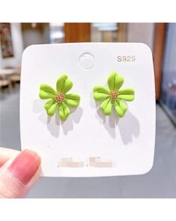 Romantic Flower Design U.S. Style Fashionable Women Wholesale Costume Earrings - Grass Green