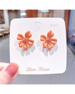 Romantic Flower Design U.S. Style Fashionable Women Wholesale Costume Earrings - Orange