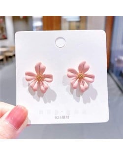 Romantic Flower Design U.S. Style Fashionable Women Wholesale Costume Earrings - Pink