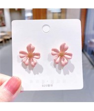 Romantic Flower Design U.S. Style Fashionable Women Wholesale Costume Earrings - Pink