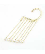 Stunning Golden Design Pearls Dangling Unilateral Earring