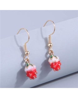 Fashionable Strawberry Pendant Unique Design Women Dangle Wholesale Earrings