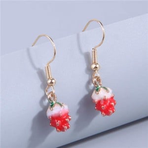 Fashionable Strawberry Pendant Unique Design Women Dangle Wholesale Earrings