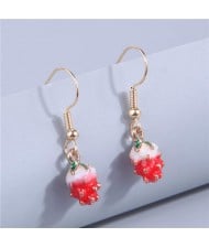 Fashionable Strawberry Pendant Unique Design Women Dangle Wholesale Earrings