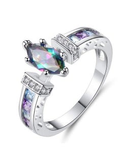 Colorful Drop Shape Rhinestone Women Shining Fashion Wholesale Ring