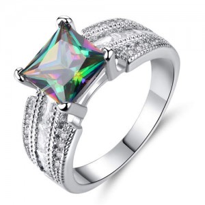 Classic Design Square Setting Wide Fashion Women Wholesale Ring