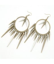 Dangling Rivets Punk Style Hoop Earrings