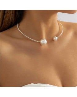 Elegant Pearl with Shining Beads Open-end Women Wholesale Choker Necklet