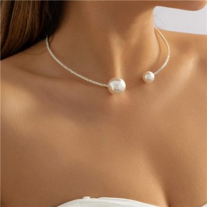 Elegant Pearl with Shining Beads Open-end Women Wholesale Choker Necklet
