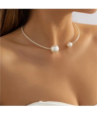 Elegant Pearl with Shining Beads Open-end Women Wholesale Choker Necklet