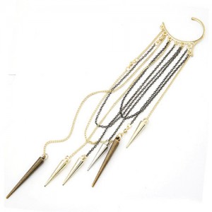 Punk Fashion Rivets Tassels Unilateral Earring