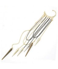 Punk Fashion Rivets Tassels Unilateral Earring