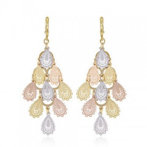 Hollow Peacock Feather Patterns Dangling Earrings