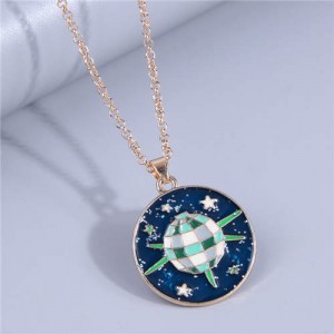 Unique Design Satellite Pendant Golden Chain Fashion Women Wholesale Necklace
