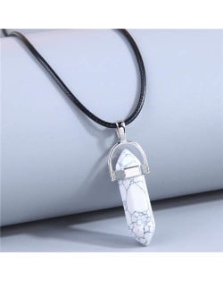 Fashionable Pillar Pendant Paraffin Rope Wholesale Costume Necklace - White