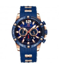 Rivets Casual Fashion Design Waterproof Luminous Dial Multifunctional Men Sport Wrist Watch