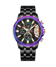 Bright Gradient Color Unique Style Waterproof Luminous Dial Multifunctional Men Sport Wrist Watch