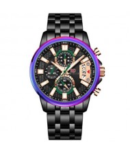 Bright Gradient Color Unique Style Waterproof Luminous Dial Multifunctional Men Sport Wrist Watch