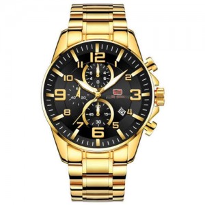 Luxurious Golden Middle East Fashion Waterproof Luminous Hand Multifunctional Men Sport Wrist Watch