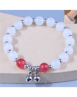 Bells Pendant Graceful Beads Office Lady Style Wholesale Bracelet - Red