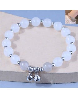 Bells Pendant Graceful Beads Office Lady Style Wholesale Bracelet - White