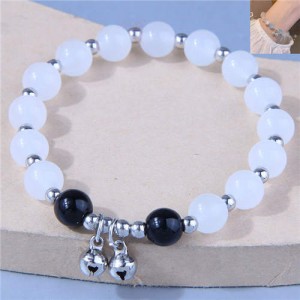 Bells Pendant Graceful Beads Office Lady Style Wholesale Bracelet - Black