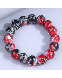 Abstract Art Design Beads Fashion Women Wholesale Bracelet - Red