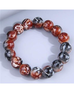 Abstract Art Design Beads Fashion Women Wholesale Bracelet - Brown