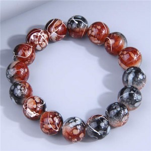 Abstract Art Design Beads Fashion Women Wholesale Bracelet - Brown