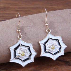 Halloween Style Spider Web Horror Atmosphere Unique Fashion Earrings
