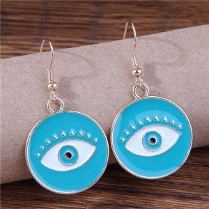 Halloween Fashion Evil Eye Design Unique Style Women Wholesale Earrings - Teal