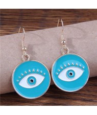 Halloween Fashion Evil Eye Design Unique Style Women Wholesale Earrings - Teal