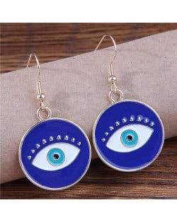 Halloween Fashion Evil Eye Design Unique Style Women Wholesale Earrings - Blue