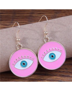 Halloween Fashion Evil Eye Design Unique Style Women Wholesale Earrings - Pink