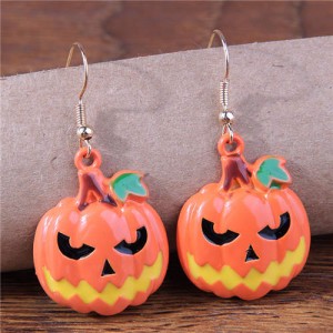 Halloween Pumpkin Design Horror Vibe Statement Earrings