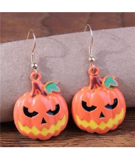 Halloween Pumpkin Design Horror Vibe Statement Earrings