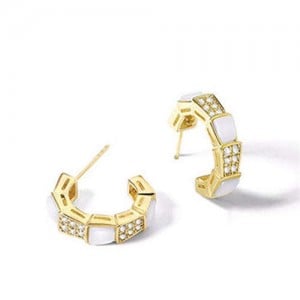 Elegant Office Lady Style Cubic Zirconia Embellished Golden Wholesale Copper Earrings