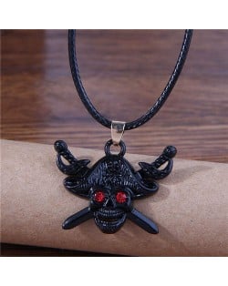 Halloween Fashion Black Pirate Captain Skull Wholesale Costume Necklace