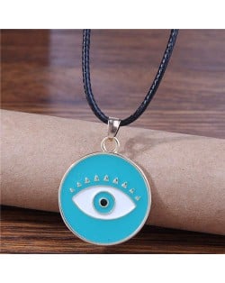 Halloween Fashion Unique Evil Eye Rope Wholesale Costume Necklace - Teal