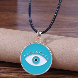 Halloween Fashion Unique Evil Eye Rope Wholesale Costume Necklace - Teal