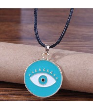 Halloween Fashion Unique Evil Eye Rope Wholesale Costume Necklace - Teal